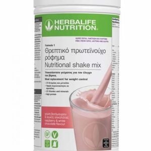 FREE FROM Ρόφημα Formula 1 Raspberry and White Chocolate χωρίς Γλουτένη – Σόγια και Λακτόζη (550 γρ. / 20 γεύματα)